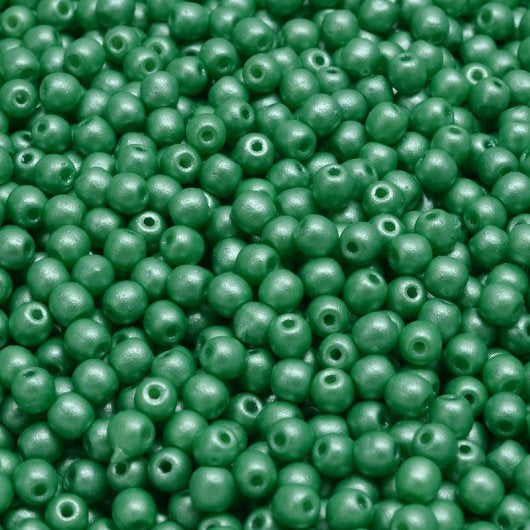 50 x 3mm round beads in Pearl Shine Light Green