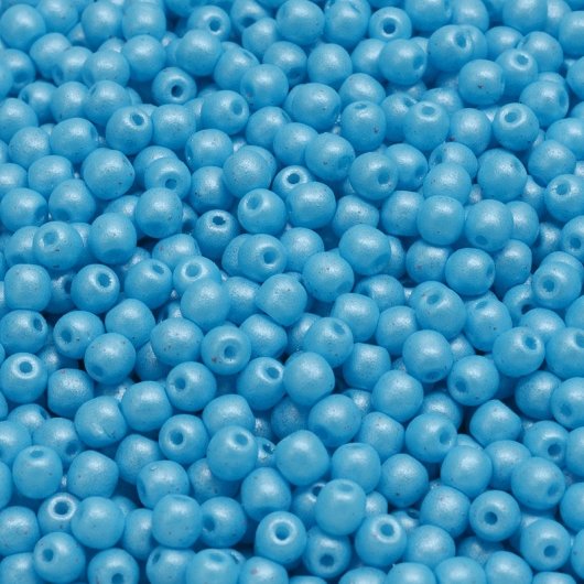 50 x 3mm round beads in Pearl Shine Turquoise