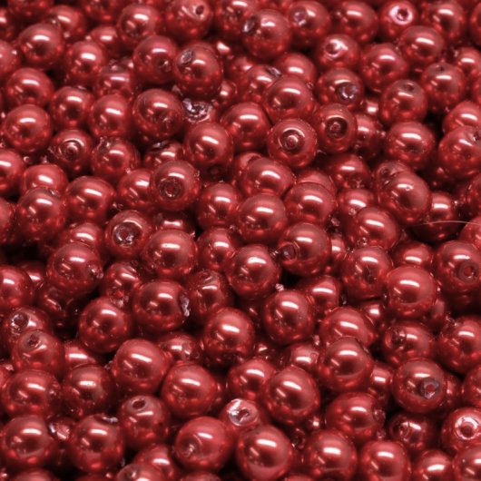 50 x 4mm round pearls in Dark Red