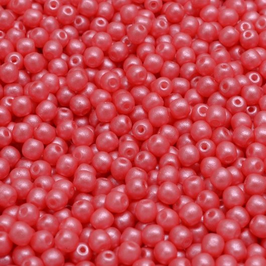 50 x 3mm round beads in Pearl Shine Rose