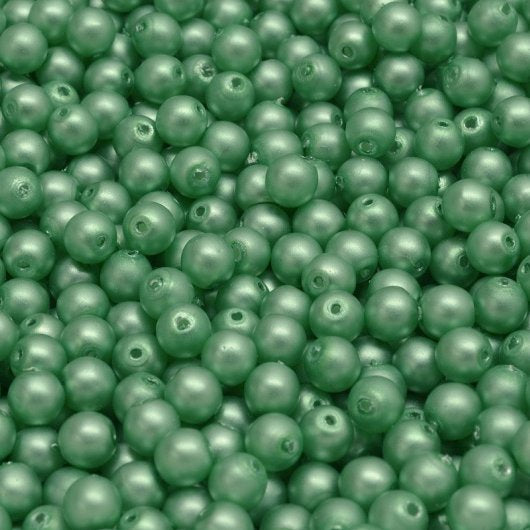 50 x 4mm pearls in Matt Seafoam Green