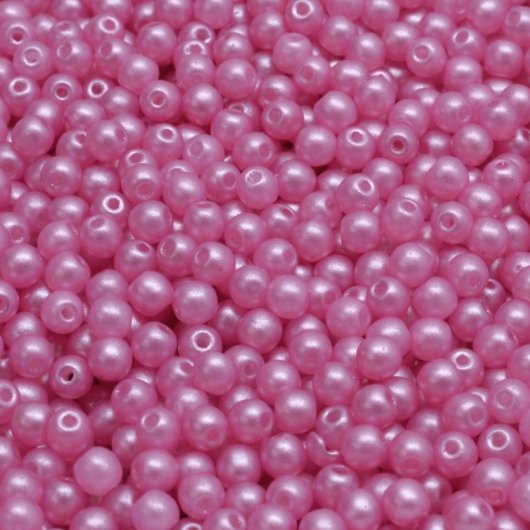 50 x 3mm round beads in Pearl Shine Light Fuchsia