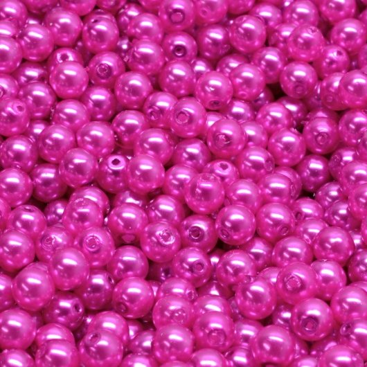 50 x 4mm pearls in Hot Pink