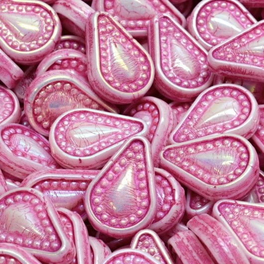 Teardrop Raspberry 6 x Filigree Tear drops in Raspberry with Full AB (14x10mm) – Old ...