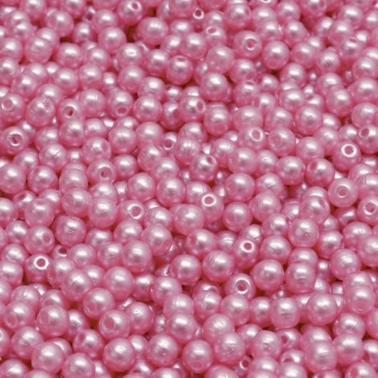 50 x 3mm round beads in Pastel Pink