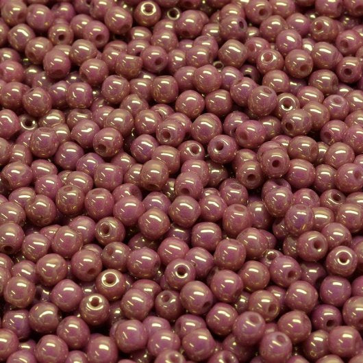 50 x 3mm round beads in Opaque Vega Lustre