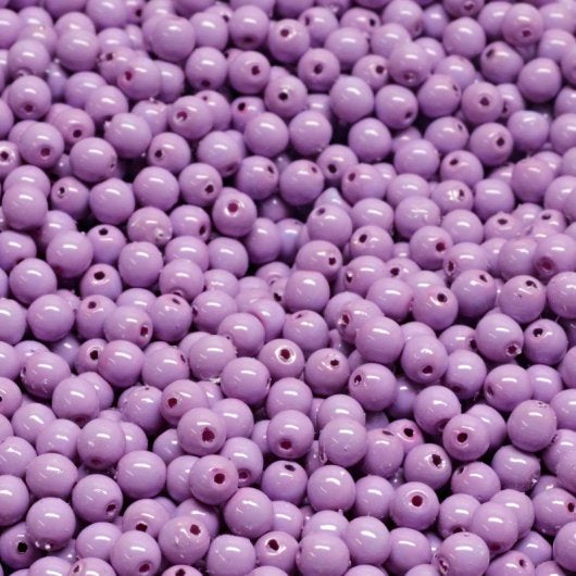 50 x 3mm round pearls in Lilac