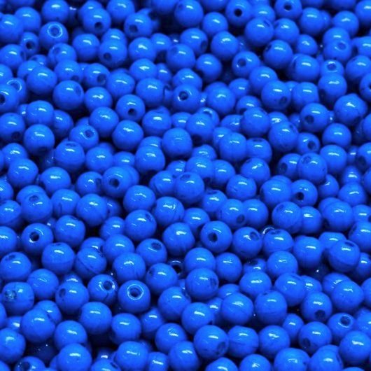 50 x 3mm round beads in Opaque Sapphire Opal