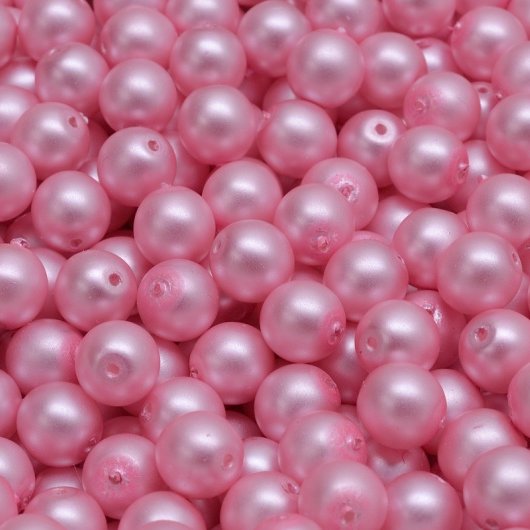 25 x 6mm Fiesta pearls in Matt Pink