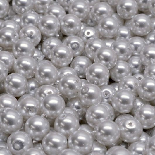 25 x 6mm Fiesta pearls in Light Grey