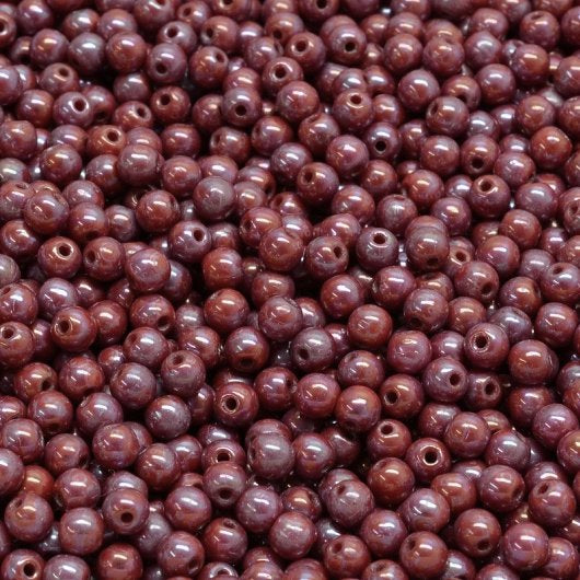 50 x 3mm round beads in Coral Nebula