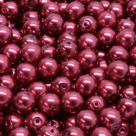 25 x 6mm pearls in Burgundy