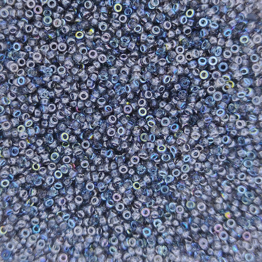 55024 - 5g Size 15/0 Miyuki seed beads in Graphite Rainbow