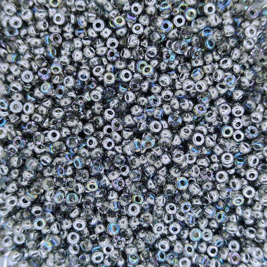 55017 - 50g Size 11/0 Miyuki seed beads in Silver Rainbow