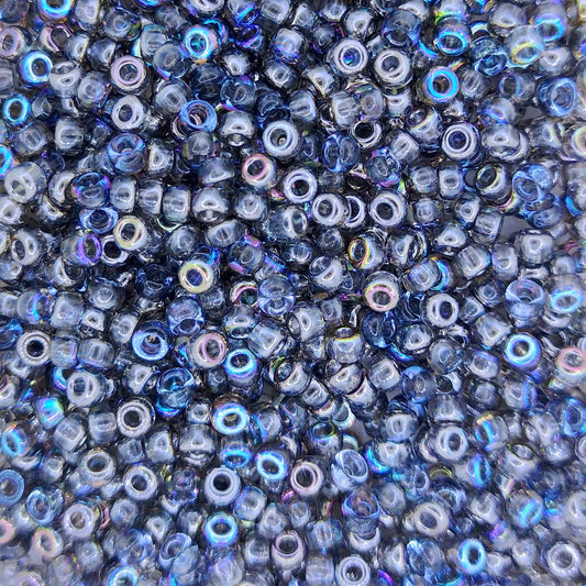 55024 - 10g Size 8/0 Miyuki seed beads in Crystal Graphite Rainbow