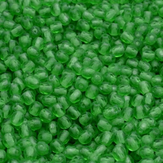 50 x 3mm faceted beads in Matt Light Emerald