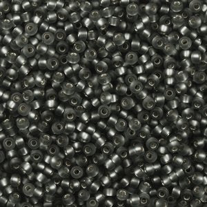 0021F - 10g Size 8/0 Miyuki seed beads in Matt SIlver lined Grey