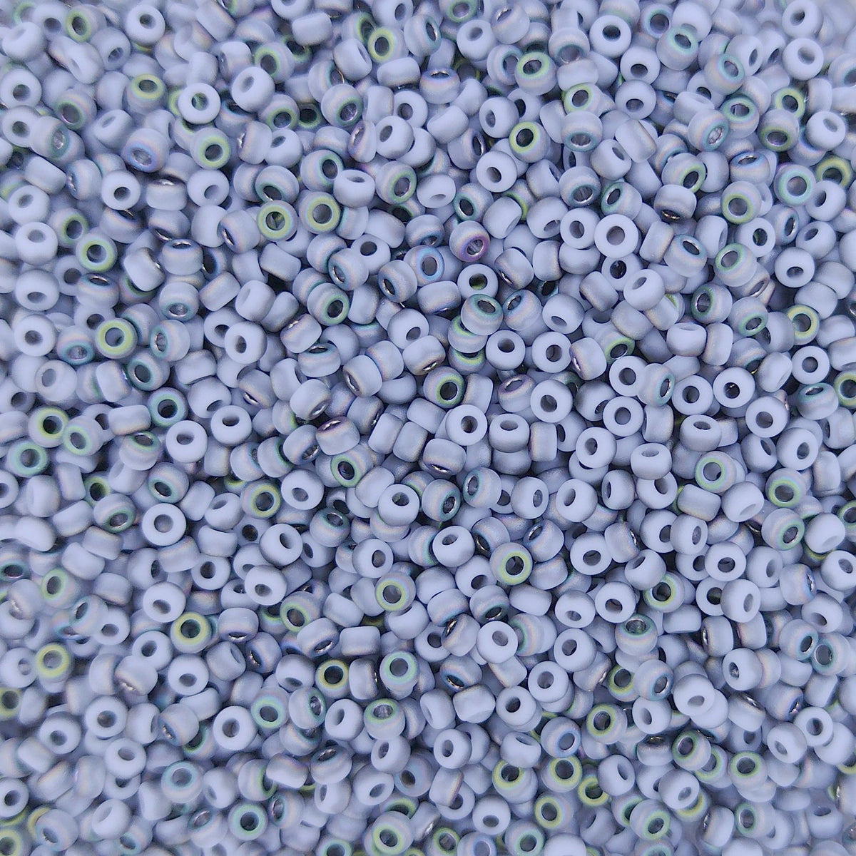4559 - 10g Size 11/0 Miyuki seed beads in Matt White Vitrail