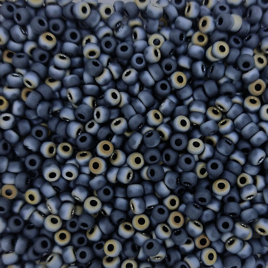 4561 - 10g Size 8/0 Miyuki seed beads in Matt Black Valentinite