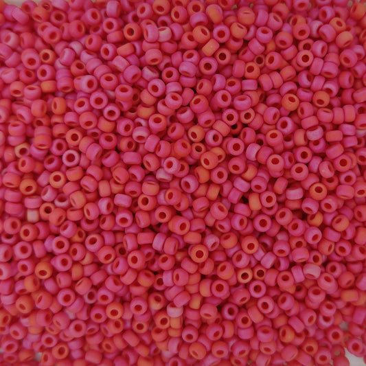 2076 - 50g Size 11/0 Miyuki seed beads in Matt Opaque Red Lustre