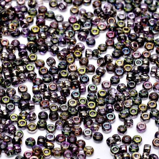 55015 - 10g Size 11/0 Miyuki seed beads in Crystal Magic Purple