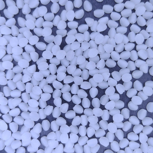 50 x pinch beads in Matt Alabaster