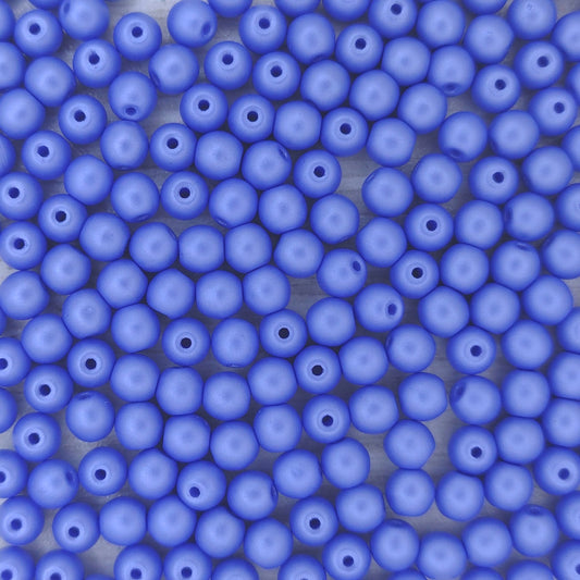 50 x 4mm round beads in Powder Blue