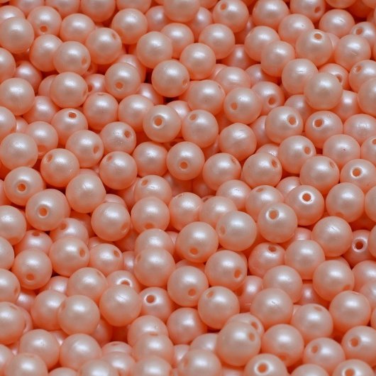 50 x 3mm round beads in Pastel Peach