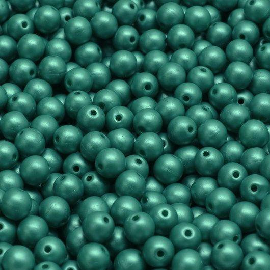 50 x 4mm round beads in Powder Teal