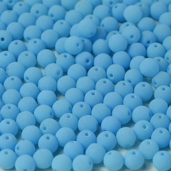 50 x 4mm round beads in Bondeli Matt Blue Raspberry