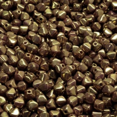 50 x 4mm pressed bicones in Bronze