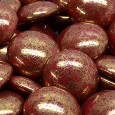 18mm cabochon in Opaque Dark Red with Terracotta