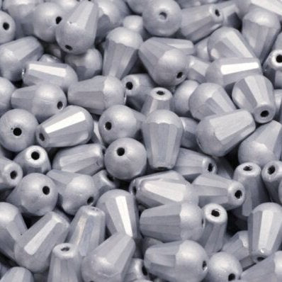 10 x faceted drops in Silver (8x6mm)