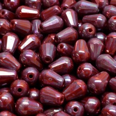 10 x faceted drops in Opaque Red Nebula (8x6mm)