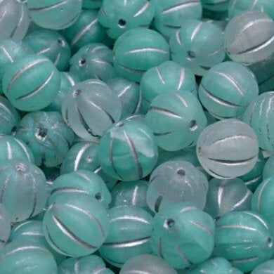 25 x 6mm melon beads in R0613 with Silver