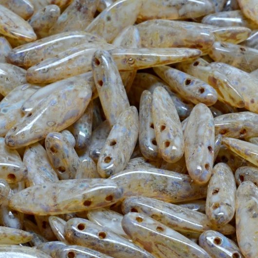 10 x two hole daggers in Pebble Stone Taupe (5x16mm)