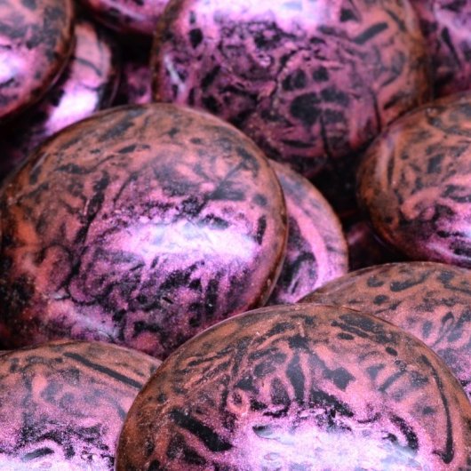 25mm cabochon in Black with Pink Marbling