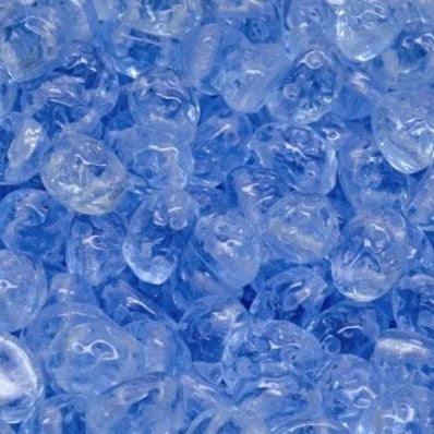 15 x oval Baroque Cabochons in Light Sapphire (6x8mm)