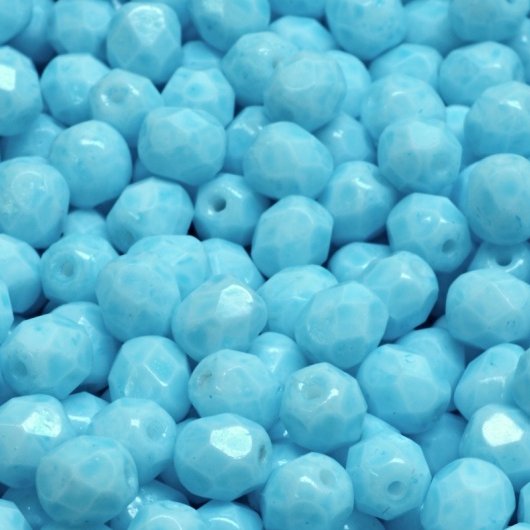 50 x 6mm faceted beads in Milky Turquoise