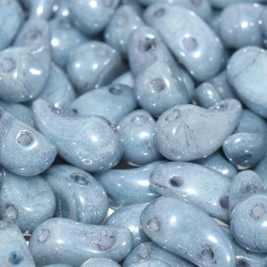 20 x Left Zoliduo beads in Baby Blue Lustre