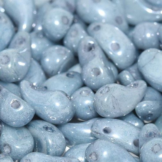 20 x Right Zoliduo beads in Baby Blue Lustre