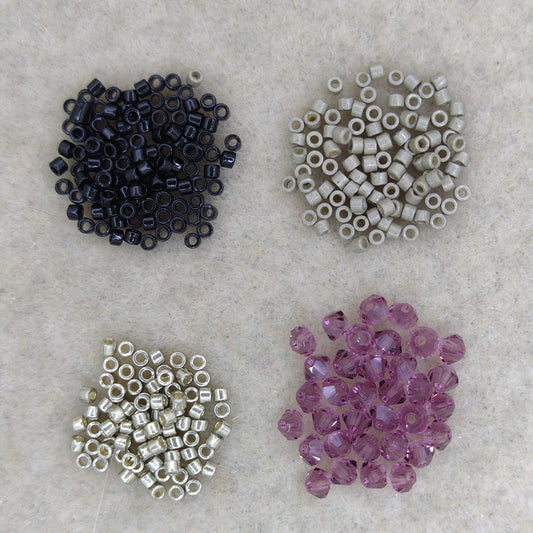 Jewellery and Stand Bead Kit  - Jean Power's Winter 2025 Beadalong in Pewter and Black