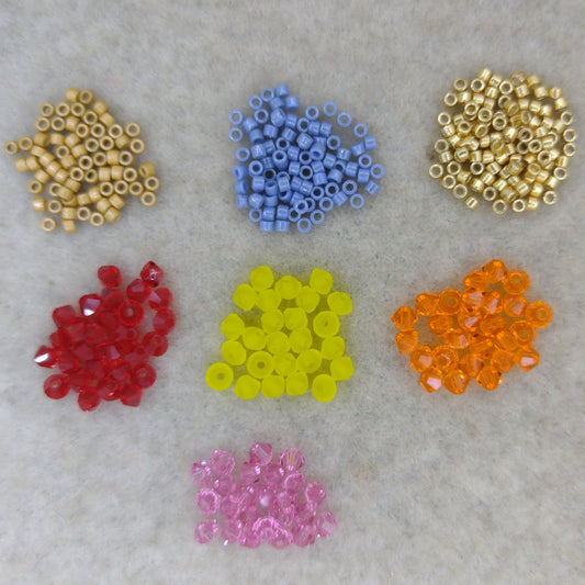 Jewellery and Stand Bead Kit  - Jean Power's Winter 2025 Beadalong in Blue and Gold with 4 different bicones