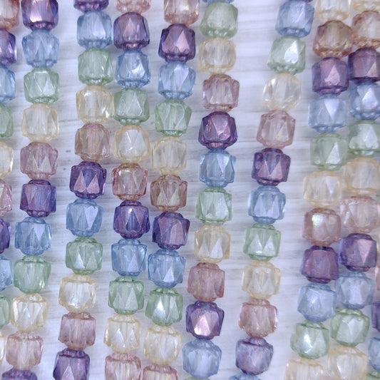 25 x 6mm Cathedral beads in Spring Mix