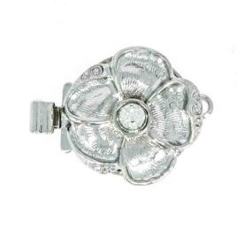 Neumann Antique White Bronze Flower clasp with 1 row 14801 - 13mm