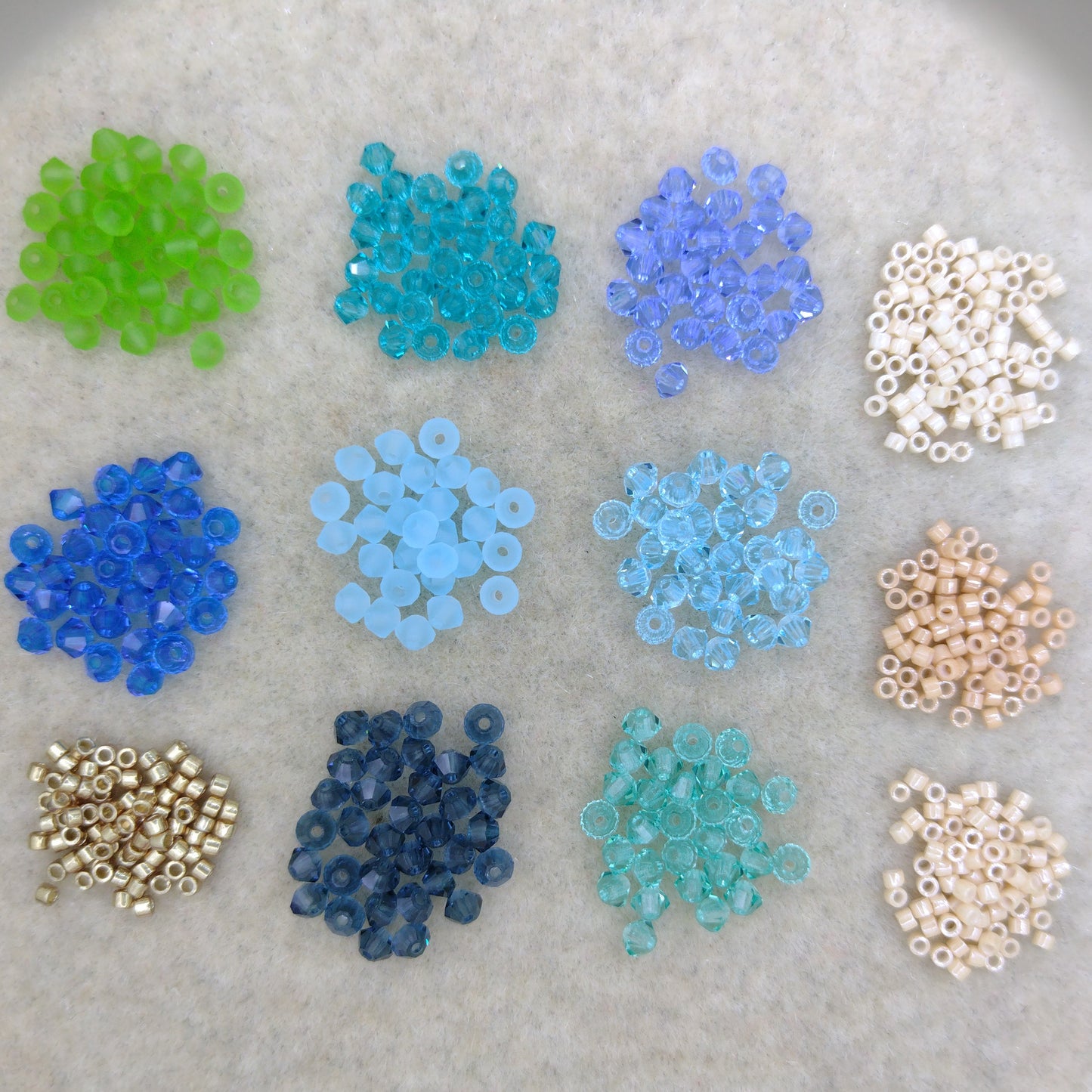 Ornament Bead Kit  - Jean Power's Winter 2025 Beadalong in a mix of Creams, blues and greens