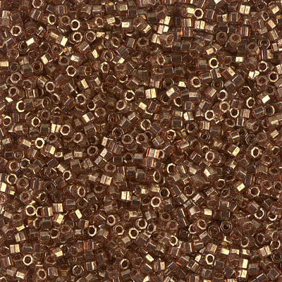 DBC0115 - 5g Size 11/0 Hexcut delicas in Transparent Lustre MT Rose Gold
