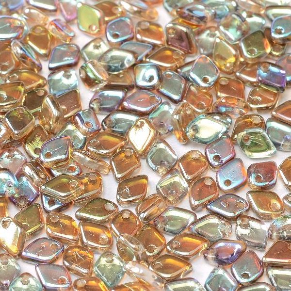 5g Dragon Scale beads in Crystal Brown Rainbow