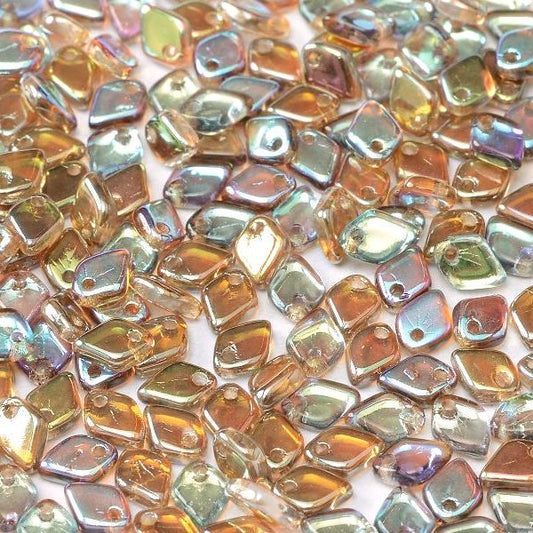 5g Dragon Scale beads in Crystal Brown Rainbow