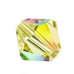 24 x 4mm bicones in Jonquil AB (Preciosa)